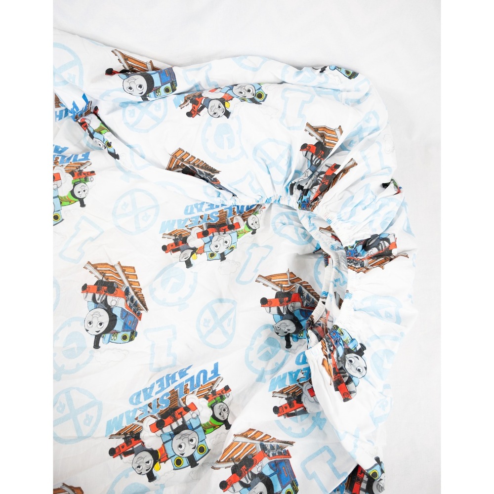 Thomas & Friends Fitted Sheet only Kids Twin White Blue 1 pillowcase